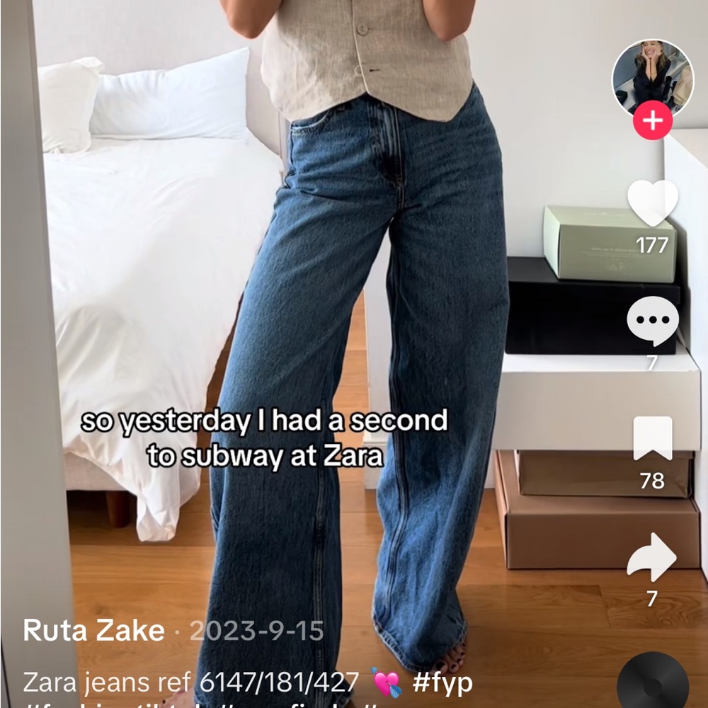 ZARA High Waisted Straight Leg - 34/2
